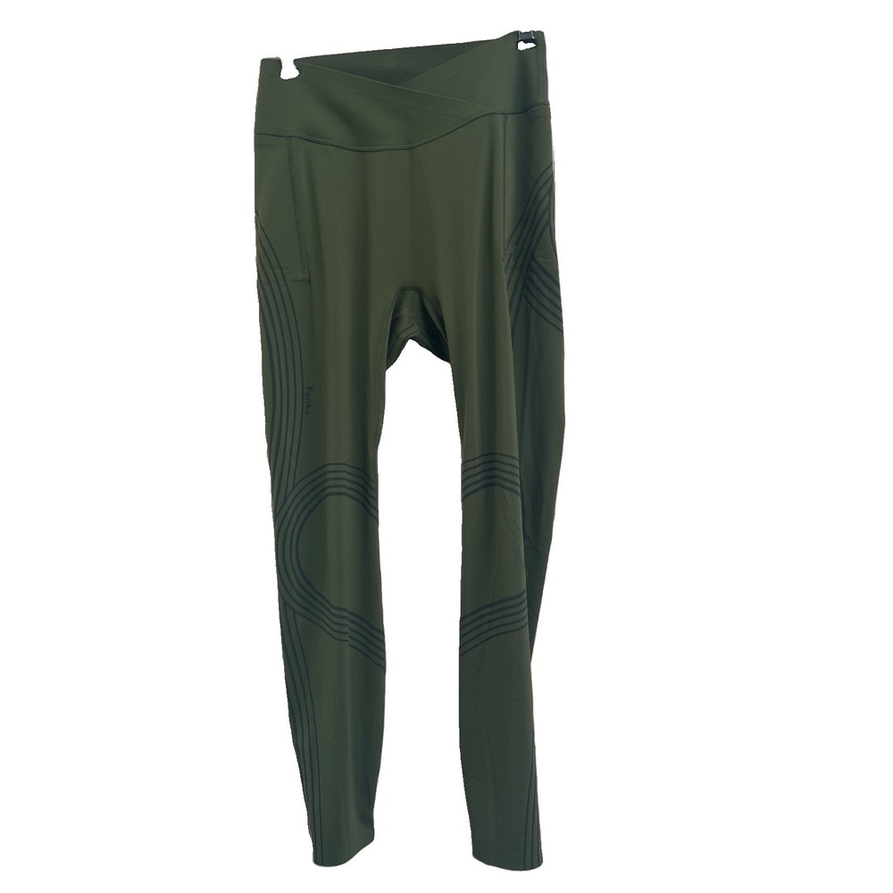 Fanka Super Sculpt Compression Leggings Green Reversible Size Small Pockets